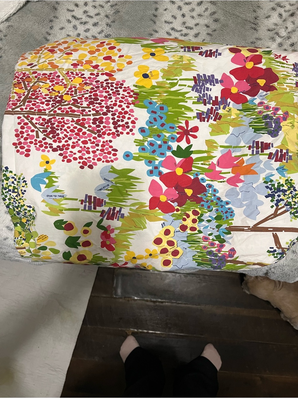 Pottery Barn Woodland Paint By Numbers Floral Queen Size Duvet - Picture 3 of 6